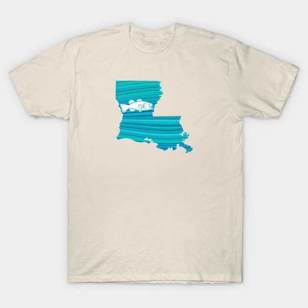 Louisiana Wave Fishing T-Shirt by esskay1000